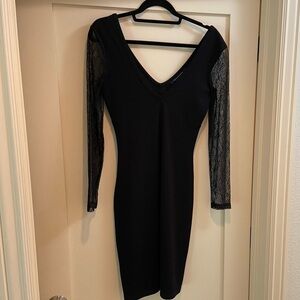 Elegant‎ Black Lace Sleeve Dress
